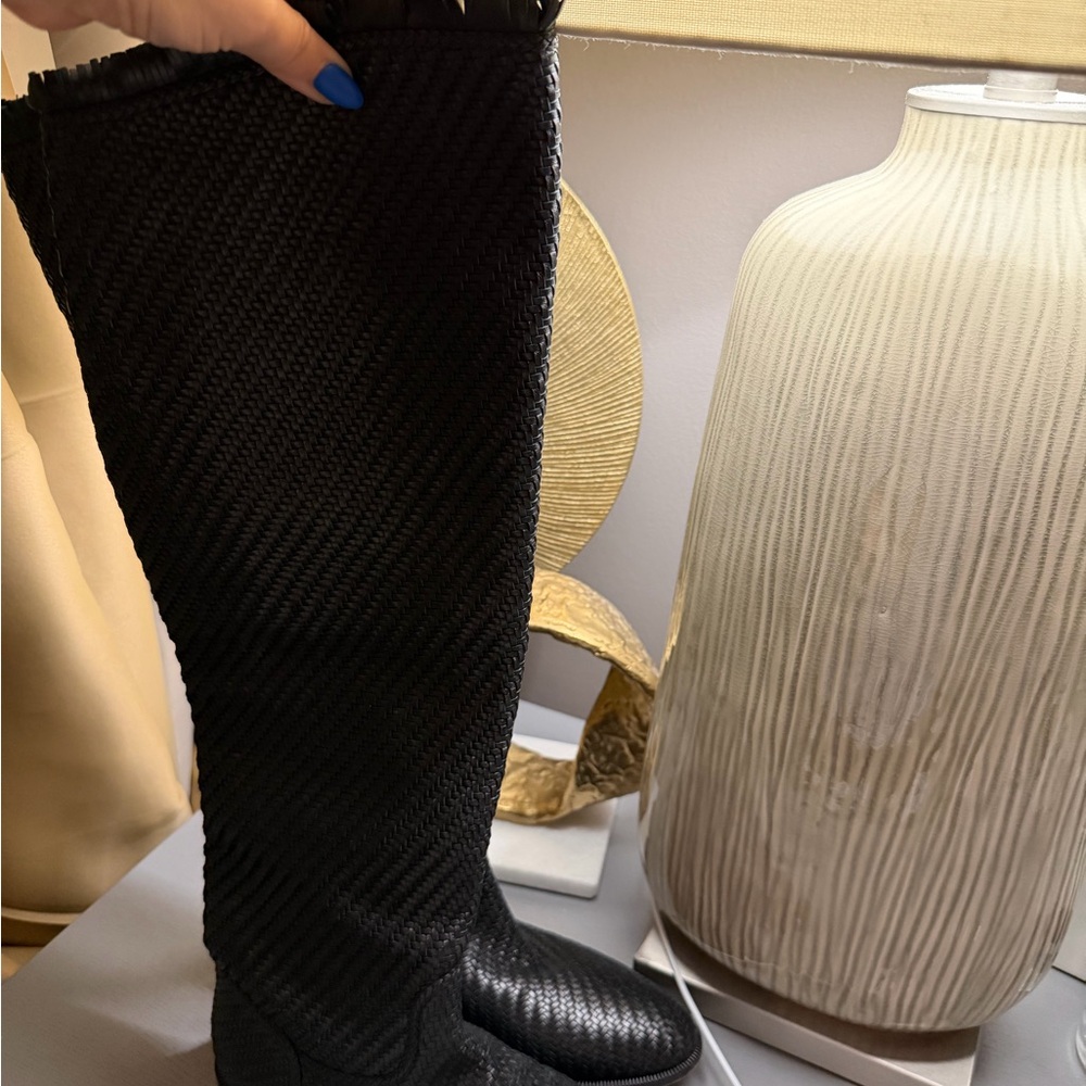 Christian Dior woven Black Over the Knee Boots - Picture 3 of 8